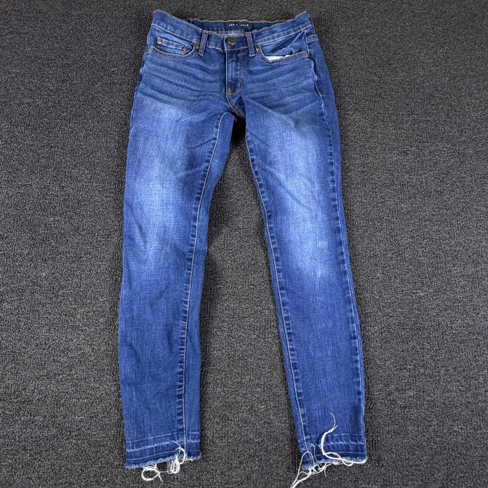 Aeropostale Jeans Womens 2 (26x26) Skinny Blue Raw Hem LXGLCH18 EUC